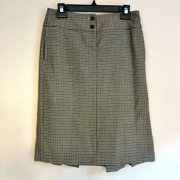 J. Crew Houndstooth Pencil Skirt Size 0, Tan, Preppy, Academia, Office Siren - Picture 1 of 9